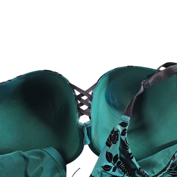 Torrid XO Plunge Push Up Bra, Curve Plus, Green Velvet, Size 44DDD - Picture 5 of 8